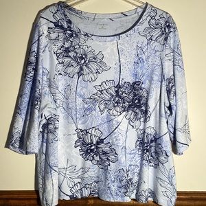 Studio Works 3/4 Sleeve Print Tee